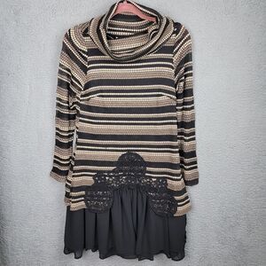 Alterd State Dress Womens M Brown Cosplay Lace Crochet Twilightcore Y2K Retro